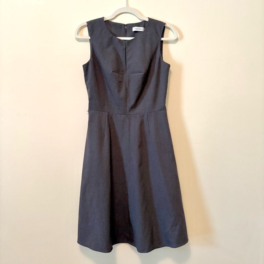 Calvin Klein Charcoal Sleeveless Midi Dress A Line Size 4